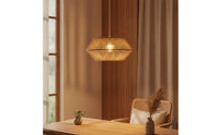 Rustic Woven Lampshade Open-Weave Paper Rope Lampshade Farmhouse Boho Lamp Shade Bohemian for Dining Room, Cafe