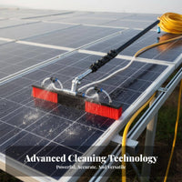 Two-in-One Use Solar Panel Cleaning Brush Portable Photovoltaic Panel Washing Tool Multi-Purpose Telescopic Water Fed Pole Brush Adjustable Length for Homeowners, Professional Cleaners, Facility Managers, Outdoor, Rooftops, Building Exteriors