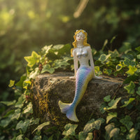Colorful Mermaid Figurine Whimsical Resin Mermaid Coastal Home Decor Beach for Collectors, Aquatic Tank