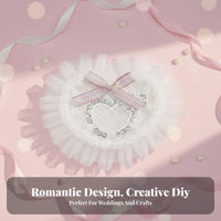 Three-Dimensional Floral Brooch Korean Design DIY Sew-on Applique Cute Design Heart Shape Lace Embellishment for Seamstresses, Designers