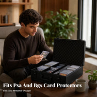 Foam-Lined Graded Card Slab Case Divided Compartments Card Slab Case Aluminum-Alloy Hard-Shell