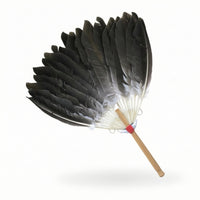 Handmade Goose Feather Fan Black Feather Fan Elegant Vintage for Dancers, Photoshoots, Weddings