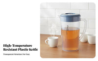 Heat-Resistant Plastic Pitcher with Lid Food-Grade PP Material Plastic Water Jug with Lid Safe for Hosts, Adults, Kitchen, Home, Parties