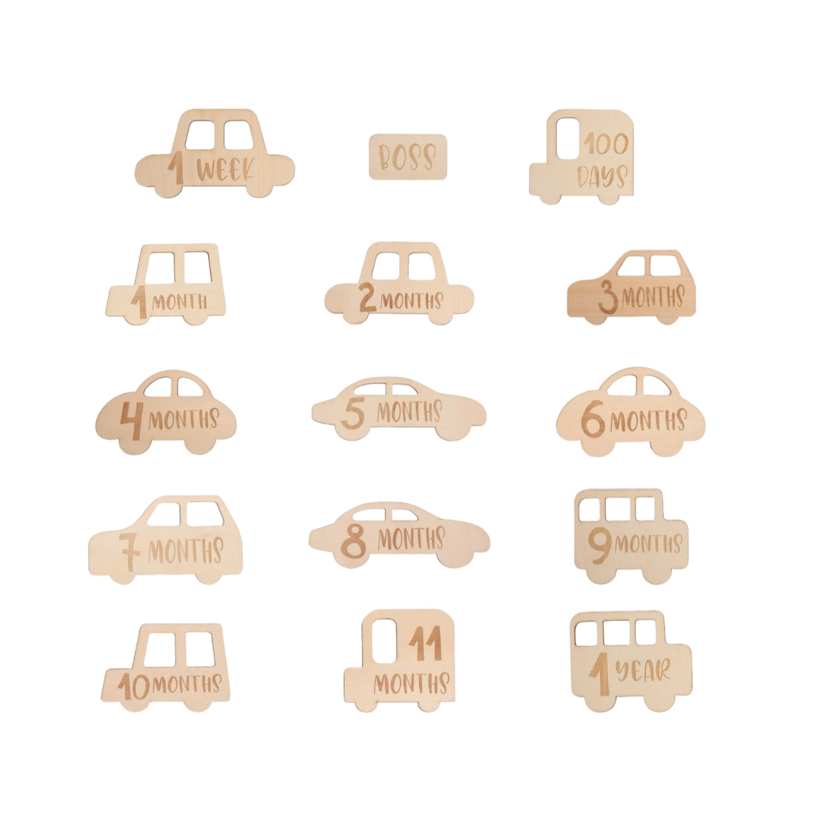 Wooden Car Milestone Plaque Eco-Friendly Wooden Milestone Sign Baby Announcement Sign Handmade for Newborn, Nursery Decor