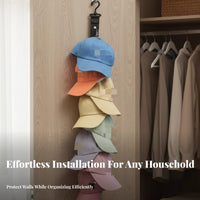 Wall Mounted Hat Holder No-Drill Installation Hanging Hat Rack for Dorm Room