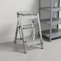 V-Shaped Ladder Ladder with Handrail Foldable Handrail Step Ladder Space Saving Folding Step Stool for Seniors, Garage, Kitchen, Library