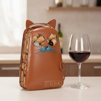 Cat Cork Holder Decorative Cat Shaped Cork Basket Metal Decor for Bar Trolley, Countertop, Dining Room