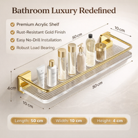 Bathroom Organizers and Storage with Towel Rack, Wall Mounted Aluminum Shelf, Shower Shelves for Home, No Drill Installation