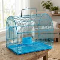 Small Animal Cage for Hamster, Guinea Pig Cage and Bird Cage, Preassembled Indoor Pet Cage with Handle and Top Door, Portable Travel Enclosure