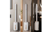 Toilet Brush with Refills Space-Saving Toilet Cleaning Set with Refills Scented Cleaner for Renters, Lavatory, Small Bathrooms, Rv