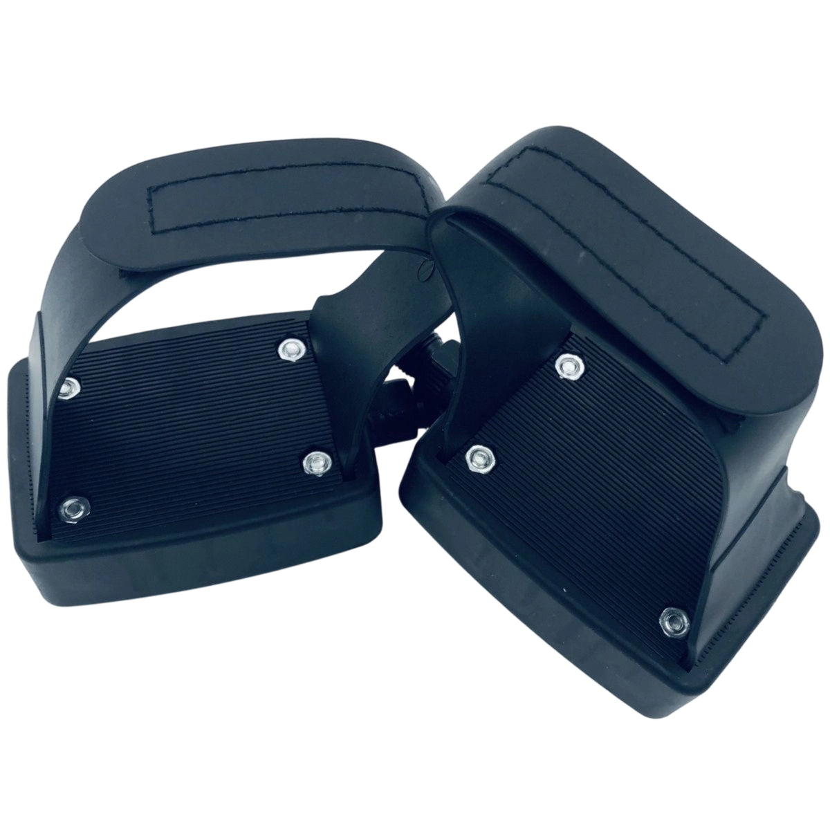 Reinforced Exercise Bike Pedals with Straps Threaded Exercise Cycle Pedals with Straps Anti-Slip Adjustable for Indoor Cycling