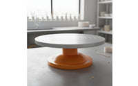 Pottery Turntable with Circular Grooves Guide Circles Rotating Work Surface Smooth Rotation Cake Decorating Turntable for Potters, Sculptors, Kitchen