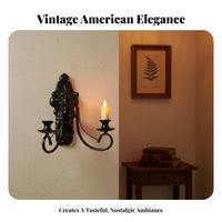 Retro Theme Wall Sconce Versatile Decor Vintage Wall Mounted Candelabra Elegant Accent Hanging Taper Candle Holder for Hallway, Corridor, Living Room