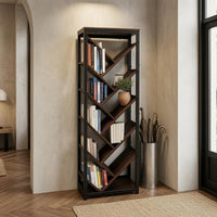 Leaning Tree Shelf Modern Exposed Shelf Bookcase Space-Saving