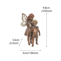 Winged Siblings Statue All Outdoor Youthful Sprite Figure and Girl Figurine Detailed Details Yard Decor for Patio