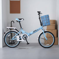 20-Inch Folding Bike Lightweight Single Speed Folding Bike for School Grounds