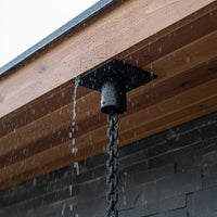 Black Metal Rain Chain Adapter Reduces Splashing Rain Chain Gutter Adapter