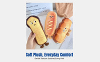 Soft Plush Pencil Case, Creative Bread Shape, Cartoon Face, Girls, 2025 New