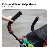2 Pieces Umbrella Baby Carriage Push Bar Cover Soft and Comfortable Baby Carriage Handle Sleeve Foam Baby Carriage Handle Grip