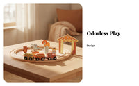 Wooden Railway Set Wood Finish Children's Plaything Decorative for Kids