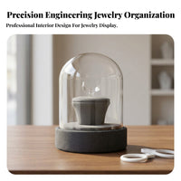 Jewelry Display Stand Holder with Cover | Tabletop, Compact, Jewelry Showcase with Dome Cover, for Vanity