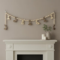 Easter Bunny Garland DIY Kit Wooden Bead Garland Vintage Design for Wall Decor