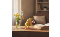 Aquarium Ornament with Goblet Glass Whimsical Duck Ornament Hanger for Shelf Display
