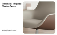 Italian aesthetic Upholstered rotating Armchair Minimalist Design Oversized rotating Barrel Chair Deep Seat Indoor Seating Wraparound backrest for Business Owners, Interior Designers, Reception Area, Office, Living Room, Bedroom