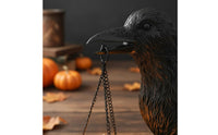 Raven Sculpture Lamp Spooky Decor Raven Candle Holder Lifelike Details Resin Bird Sculpture for Horror Fans