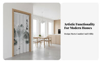 No-Drill Installation Chinese Landscape Noren Includes Telescopic Rod Room Divider Privacy Screen Doormethod Curtain Ink Wash Painting Design for Homeowners, Fans of Asian Culture, Restaurant Owners, Bedroom, Kitchen, Shop