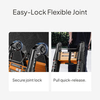 Telescoping Folding Ladder, Multi-Function, Anti-Slip Steel
