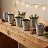 12 Pieces Metal Bucket Planter Compact Small Metal Planter Home Decor
