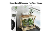 Solid Wood Foldable Flower Rack Installation-Effortless Wooden Plant Stand Space-Saving Folding Plant Rack Portable for Balcony, Indoor, Living Room, Corner