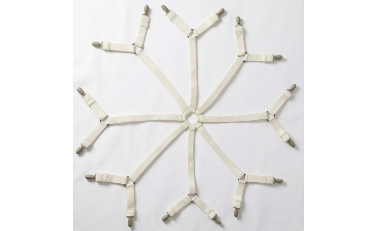 Adjustable Bed Sheet Straps with Clips Heavy-Duty Sheet Suspenders with Metal Clips Long-Lasting Bed Grippers Strong for Rv