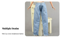 Doll Jeans High Wide Leg Doll Jeans Versatile Design Miniature Trousers for Hobbyists