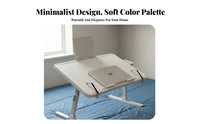 Space Saving Adjustable Bed Desk Multi-Purpose Foldable Laptop Table Stable Design Portable Study Desk Lightweight for Students, Telecommute Workers, Dorm Room, Bay Window, Bedroom, Home Office