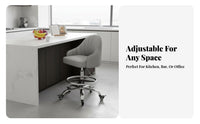Multi-Purpose Adjustable pivot Chair with Backrest Padded Seat Rolling Stool Easy to Assemble Mobile Seating for Salon Professionals, Office Workers, Kitchen, Bar Counter, Reception Desk, Studio
