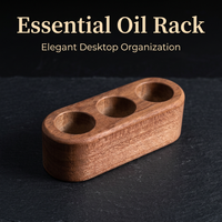 Wooden Essential Oil Holder, Desk Organizer Stand, Multi-Hole Display Rack, Solid Wood Storage Box, Home Spa Organizer