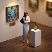 1/18 Female Figurine Detailed Miniature Figure with Dress Painted Diorama Figure for Model Builders