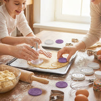 4-Pattern Easter Cookie Stamps Set, 3D Plastic Biscuit Embosser Moulds with Plunger Handle, Bunny Egg Chick Press Cutter Tool for DIY Baking, Fondant & Cake Decoration