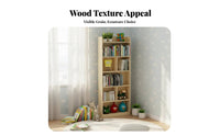 Natural Wood Construction 2-Tier Low Shelf clean design bookshelf Easy Assembly Shelving Unit Multi-Purpose for Apartment Dwellers, Homeowners, Living Room, Bay casement, Bedroom, Playroom
