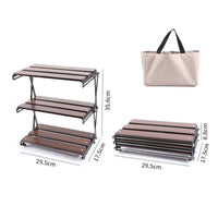 3 layer Camping Shelf Lightweight Desk Organizer Storage Rack Quick Setup Furniture for , Patio