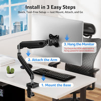 E-Sports Monitor Mechanical Arm with Built-in Torsion Spring Gas Spring Monitor Mount, Small Plastic Shell