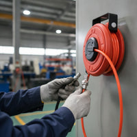 Automatic Retractable Air Hose Reel Self-Locking Hardware Mini for DIYers, Mechanics, Workshop, Garage