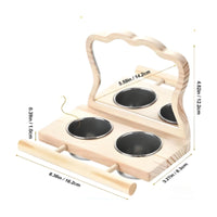 Natural Wood Bird Feeding Station with Mirror Easy to Install Wooden Bird Feeder with Mirror Birdcage Accessory for Small Birds