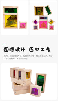 8-Piece Wooden Treasure Building Blocks Educational Toy for Kids