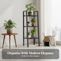Minimalist Design Multi-Tier Plant Stand Space Saving Floor Standing Flower Rack Sturdy Construction Tiered Plant Stand Multifunctional for Apartment Dwellers, Book Lovers, Balcony, Living Room, Bedroom, Office