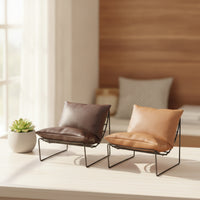 Miniature Lounge Chair Wire Frame Dollhouse Armchair with Cushion Upholstered Miniature Armchair Chair for Collectors, Photo Prop, Tabletop Display
