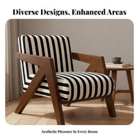 Mid-Period Modern Accent Chair Retro Design Mid-Period Modern Armchair Firm Sponge Cushion Wooden Frame Accent Chair for Cafe, Hotel, Balcony