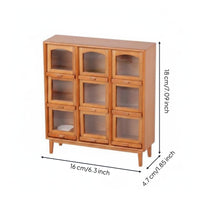 9-Compartment Display Cabinet Decorative Model Miniature Cubby Cabinet Wood Texture Mini Display Shelf for Table Decor